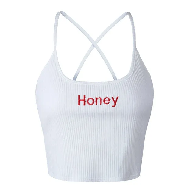 VenusFox Sexy Spaghetti Strap Crop Top