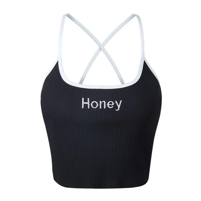 VenusFox Sexy Spaghetti Strap Crop Top