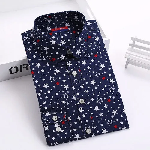 Vintage Women Shirts Long Sleeves Cotton Blouses Turn Down Collar Floral Shirts Blusas Femininas Fashion Women Shirt Tops