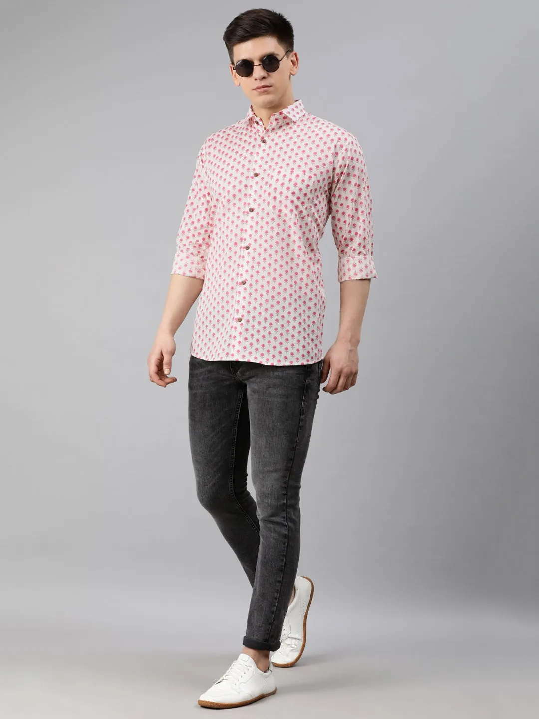 White Cotton Full Sleeves Shirts For Men-Mmf0222