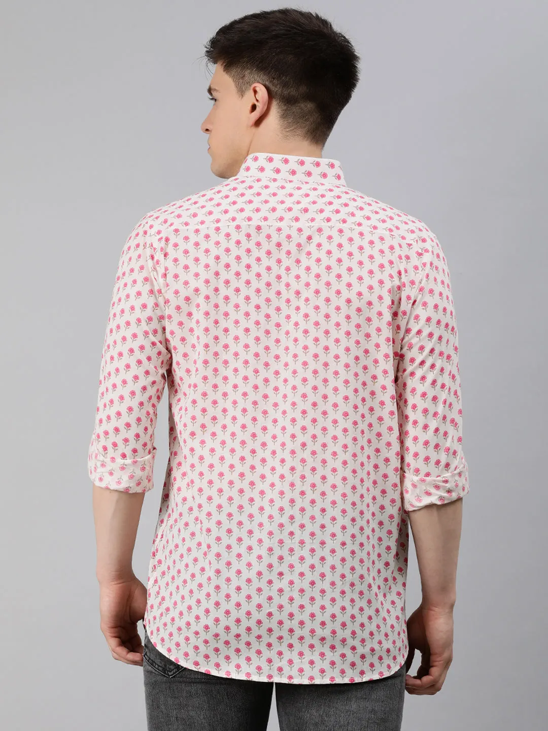 White Cotton Full Sleeves Shirts For Men-Mmf0222