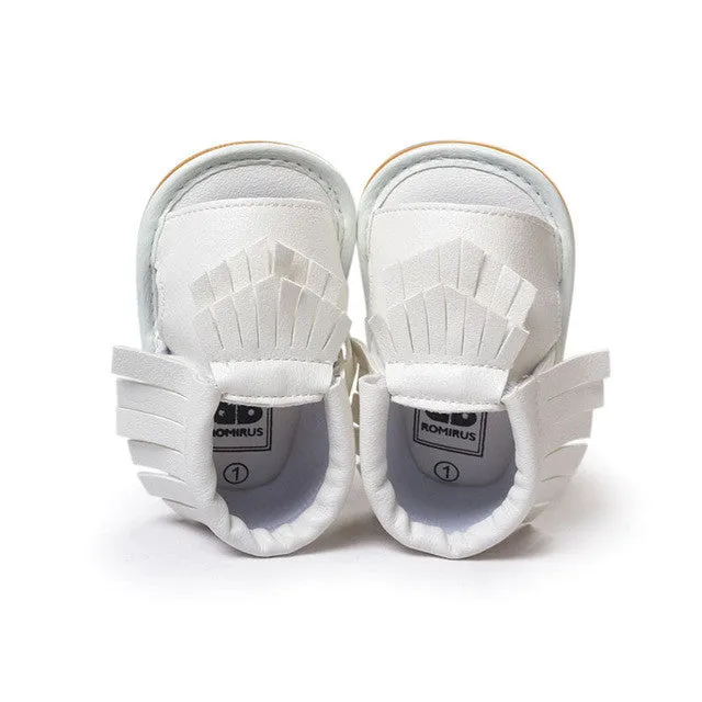 Wholesales PU Leather Fringe Newborn Baby Girl Boy Crib First Walkers Soft Soled Summer Baby Moccasins Moccs Shoes