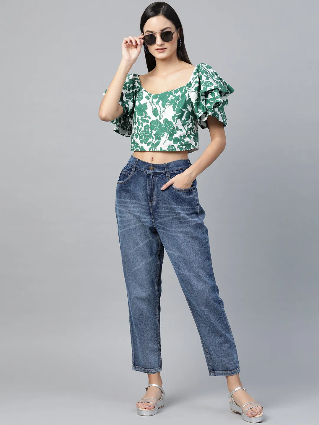 Women Blue High Waist Basic Jeans