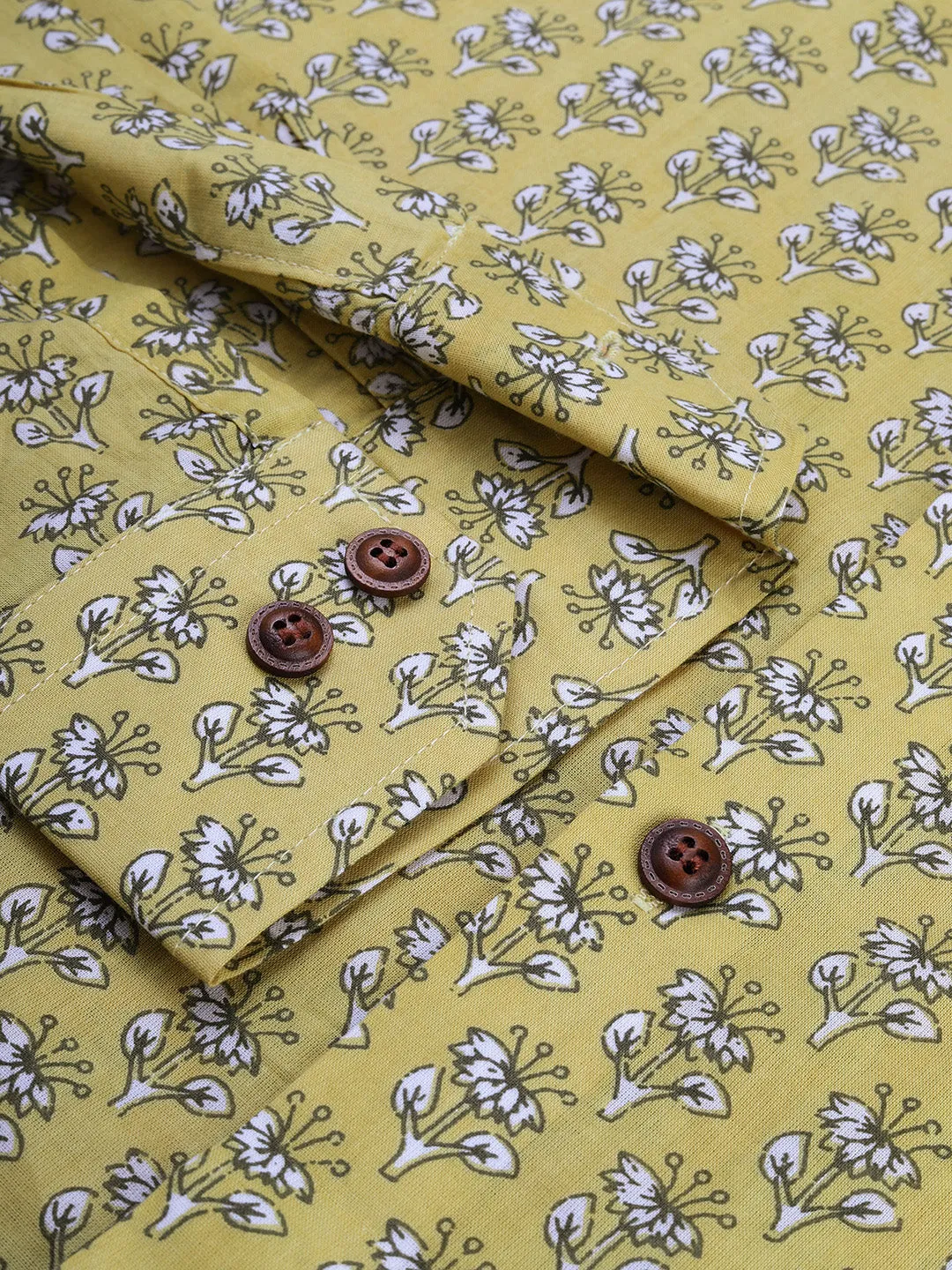 Yellow Cotton Full Sleeves Shirts For Men-Mmf0225