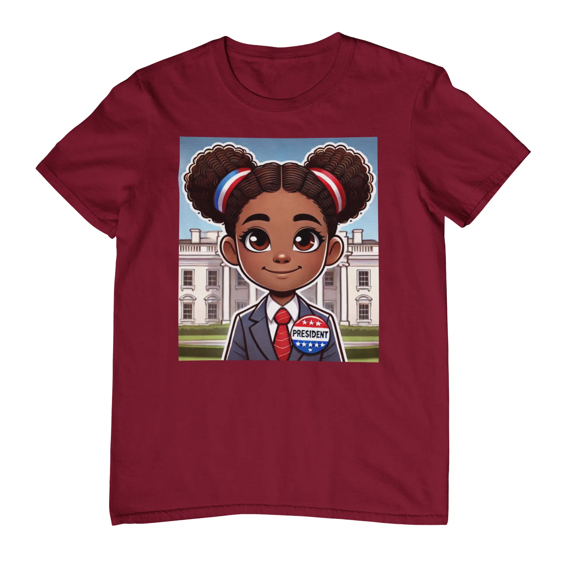 Youth - Future President Midweight Tee (African American / Black Girl)