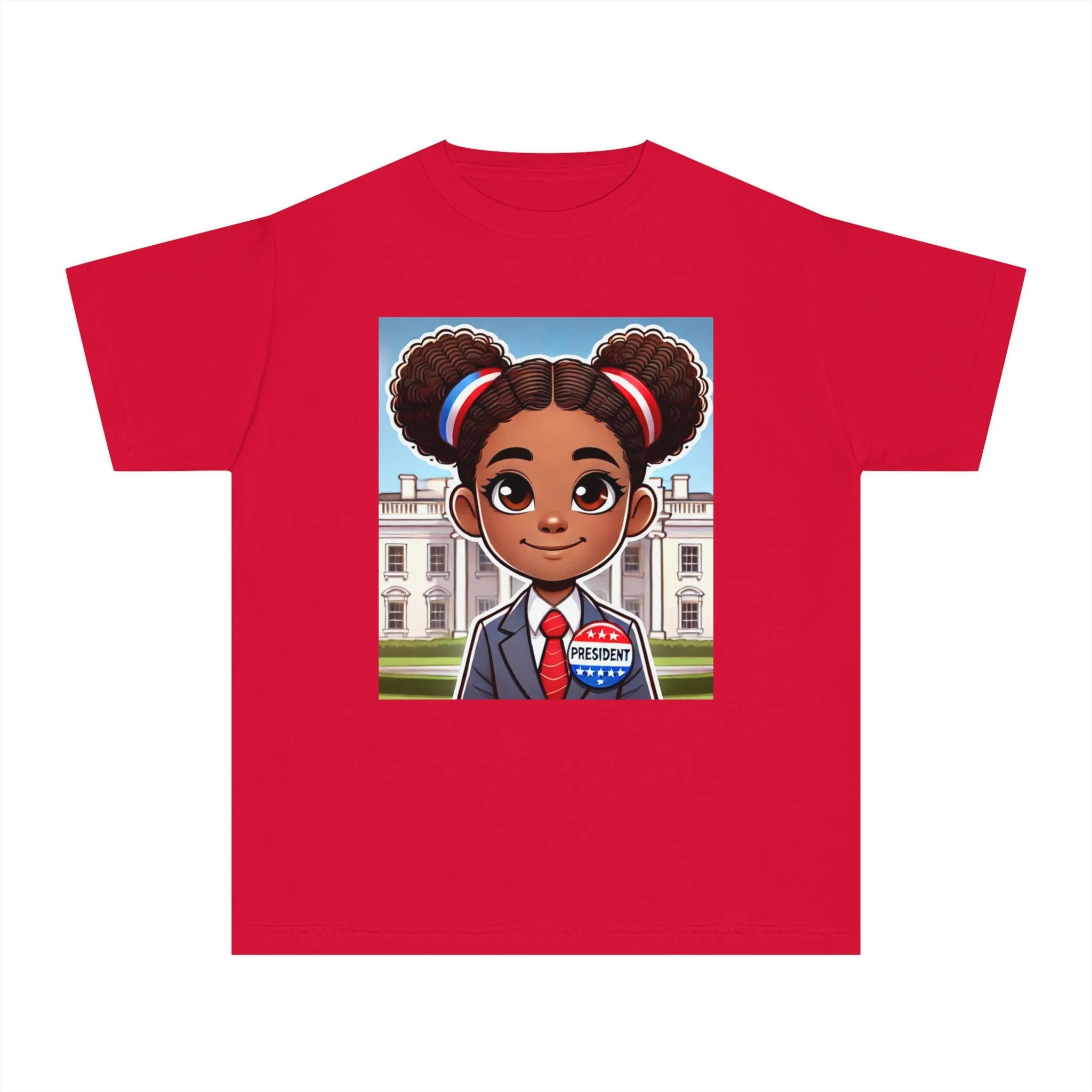 Youth - Future President Midweight Tee (African American / Black Girl)