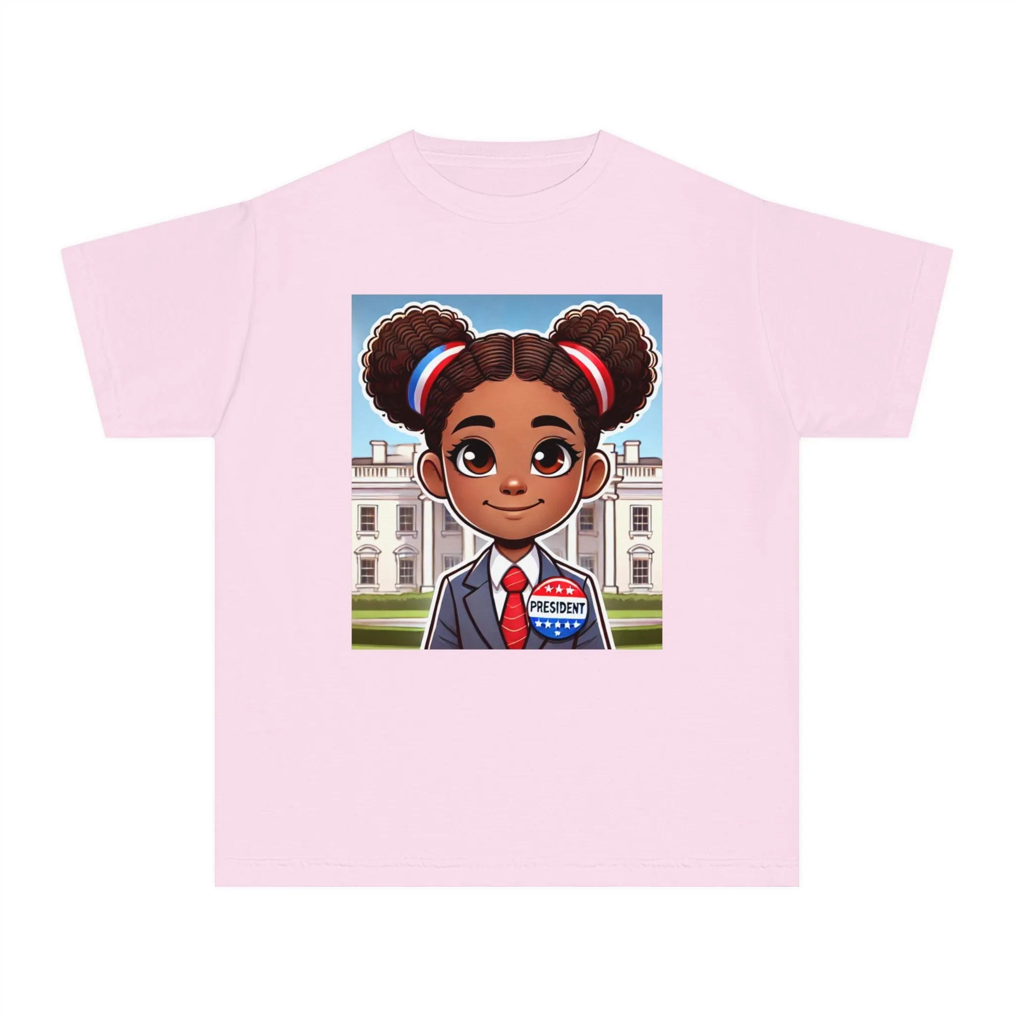 Youth - Future President Midweight Tee (African American / Black Girl)