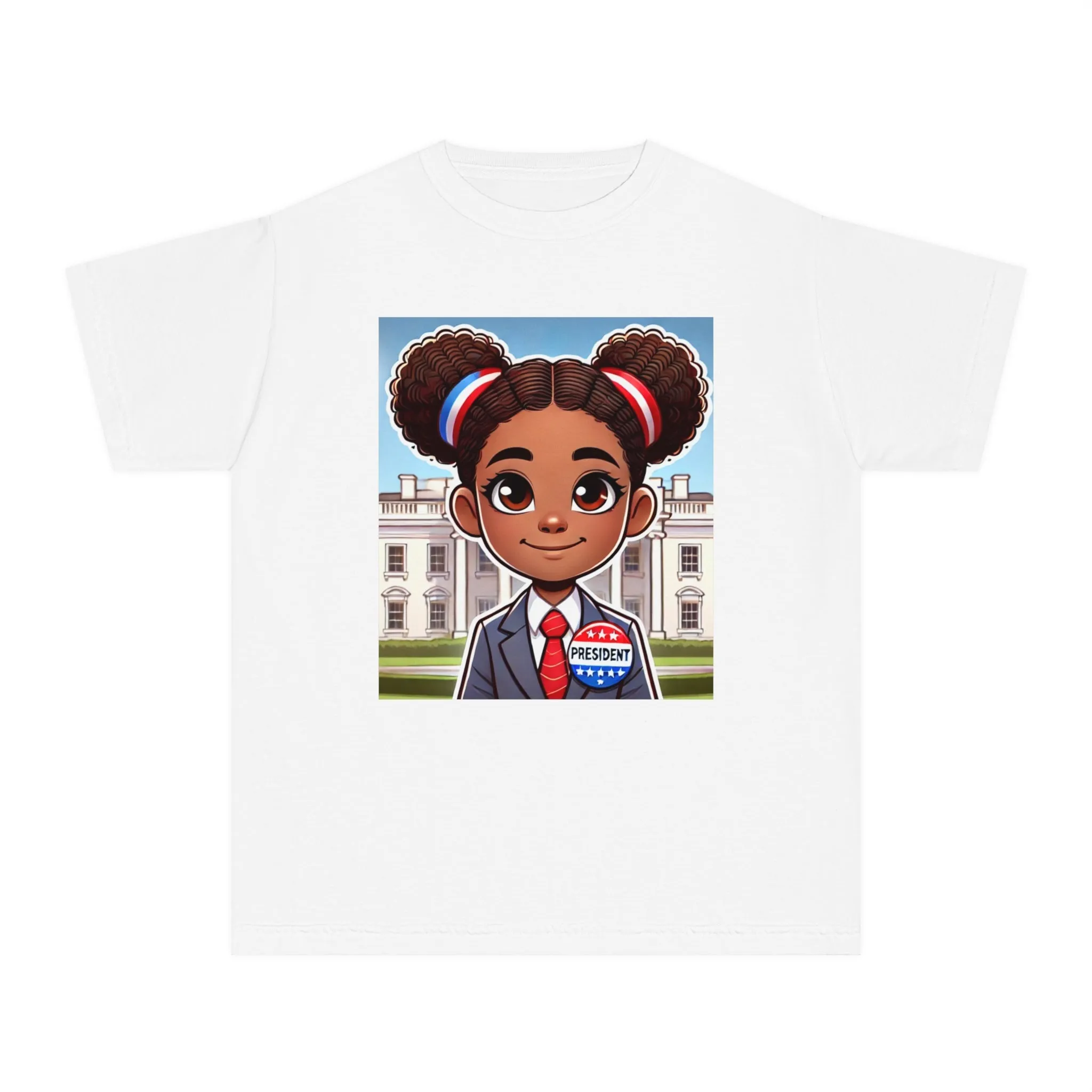 Youth - Future President Midweight Tee (African American / Black Girl)