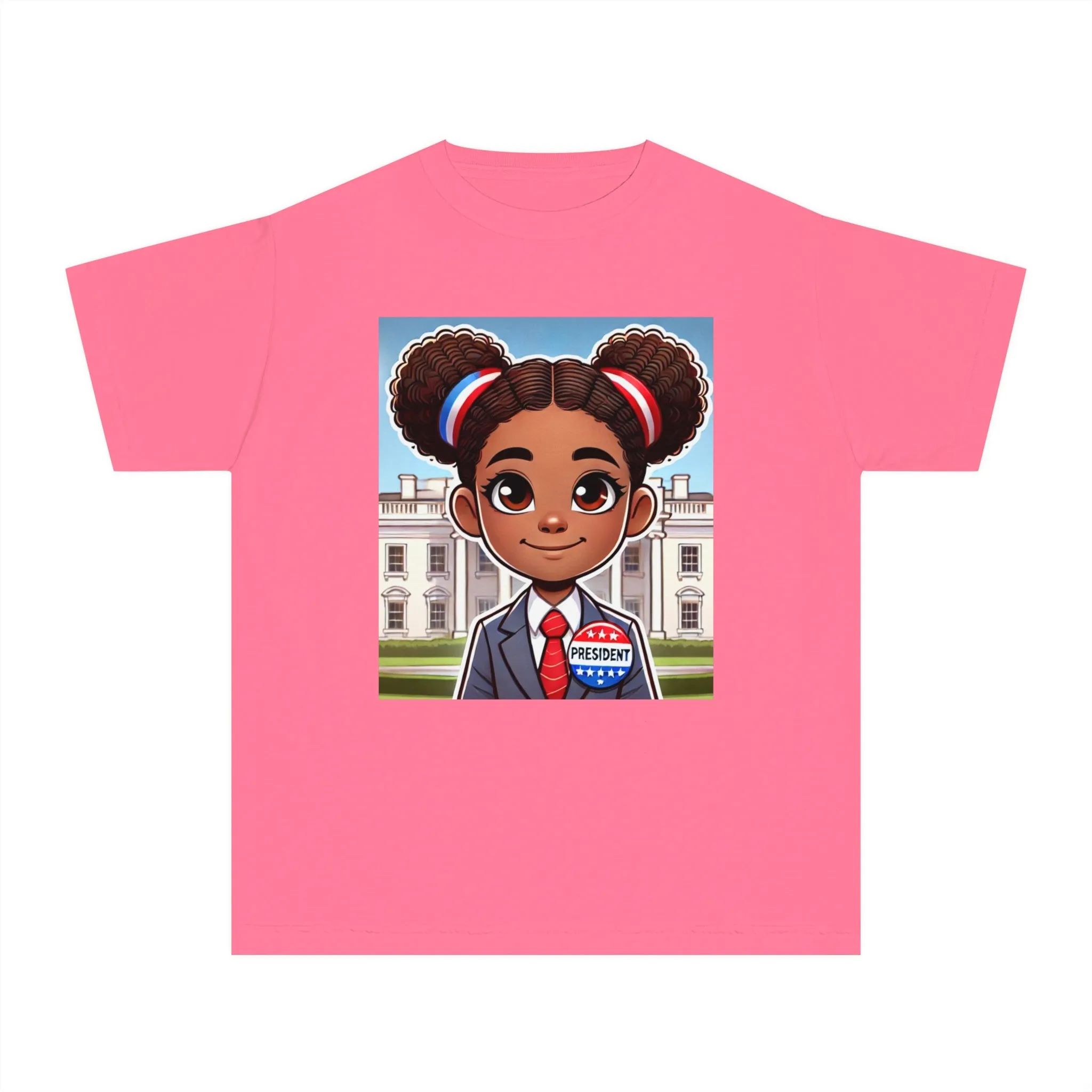 Youth - Future President Midweight Tee (African American / Black Girl)