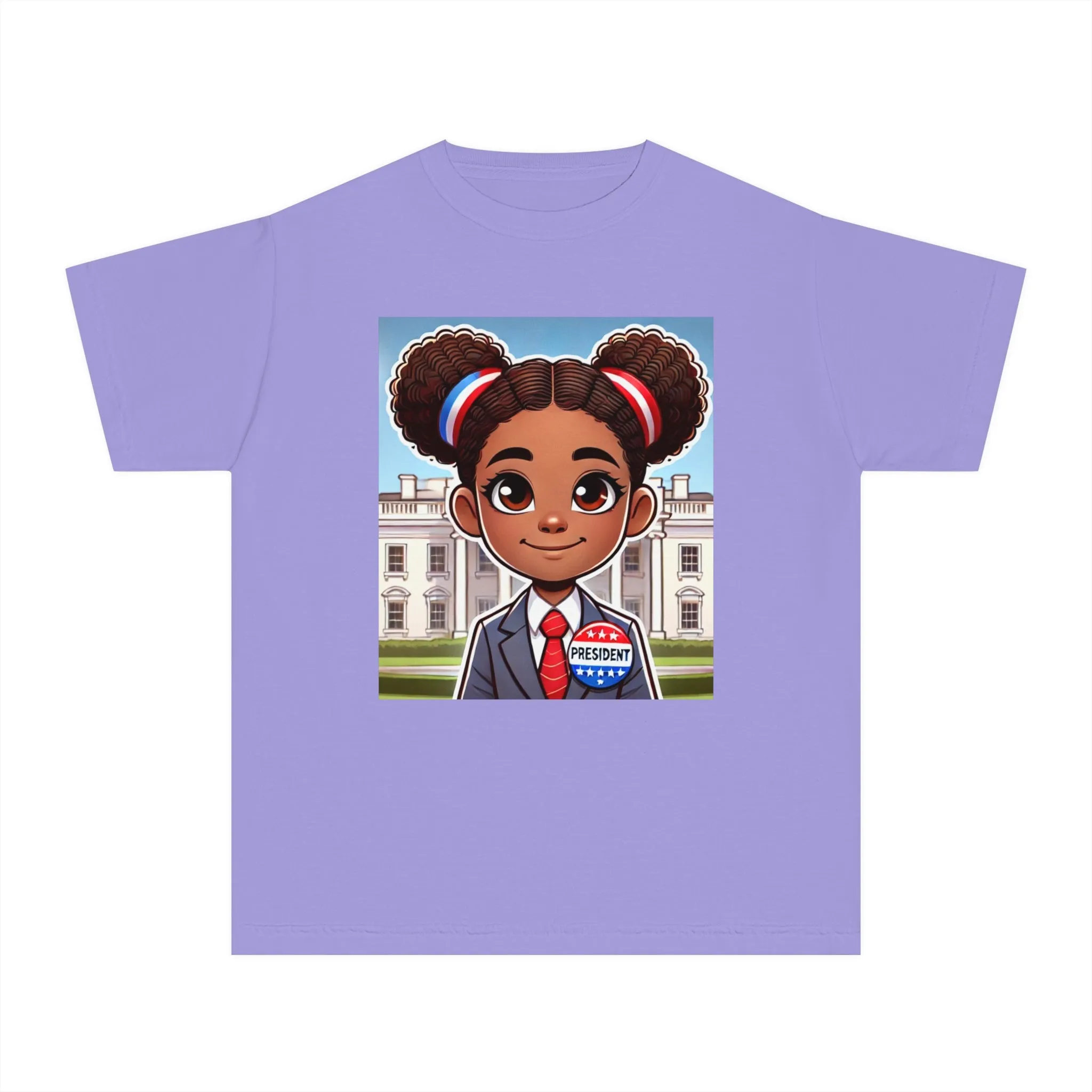 Youth - Future President Midweight Tee (African American / Black Girl)