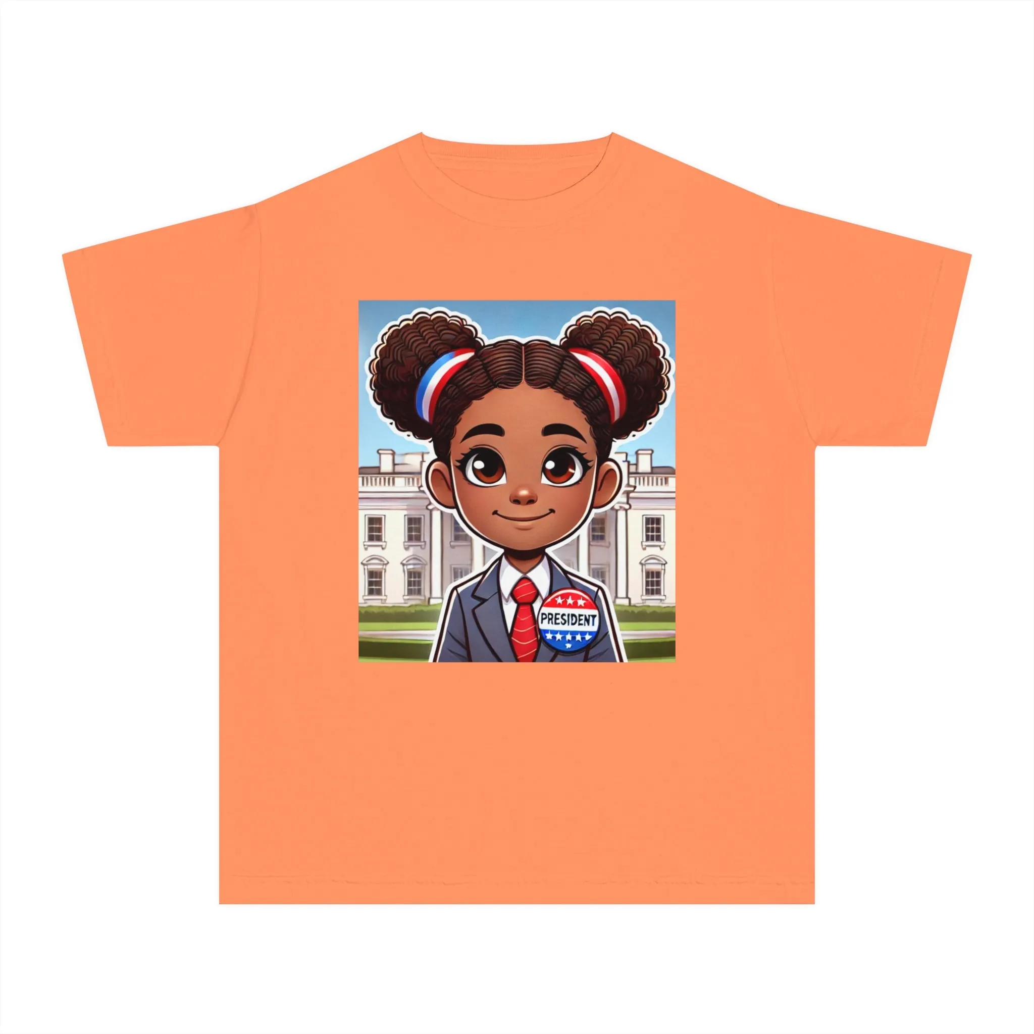 Youth - Future President Midweight Tee (African American / Black Girl)