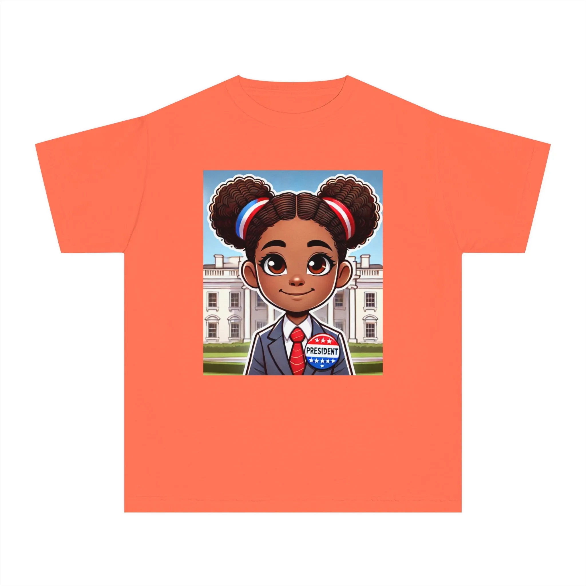 Youth - Future President Midweight Tee (African American / Black Girl)