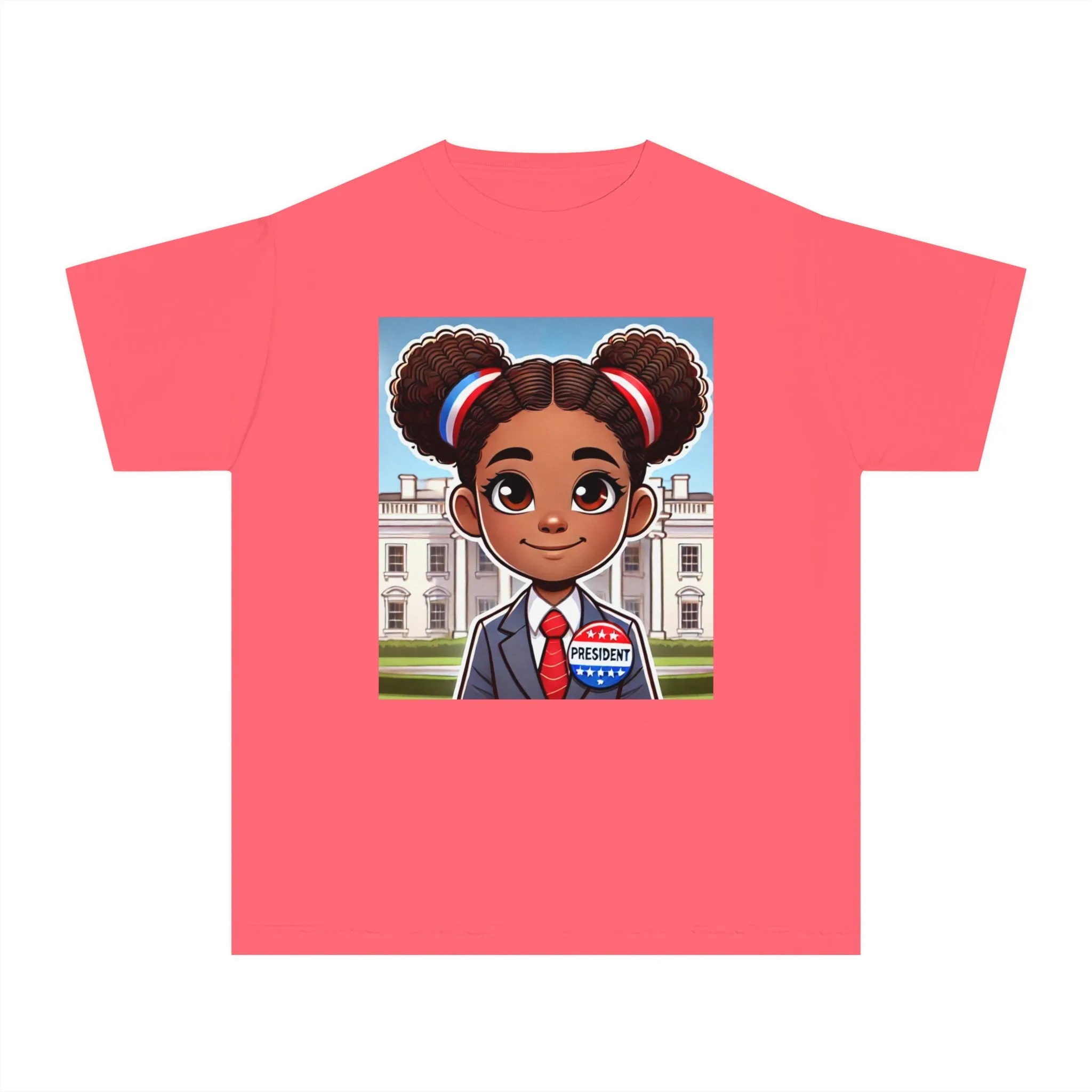 Youth - Future President Midweight Tee (African American / Black Girl)