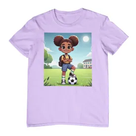 Youth - Soccer Student Athlete Midweight T-Shirt (African American / Black Girl)