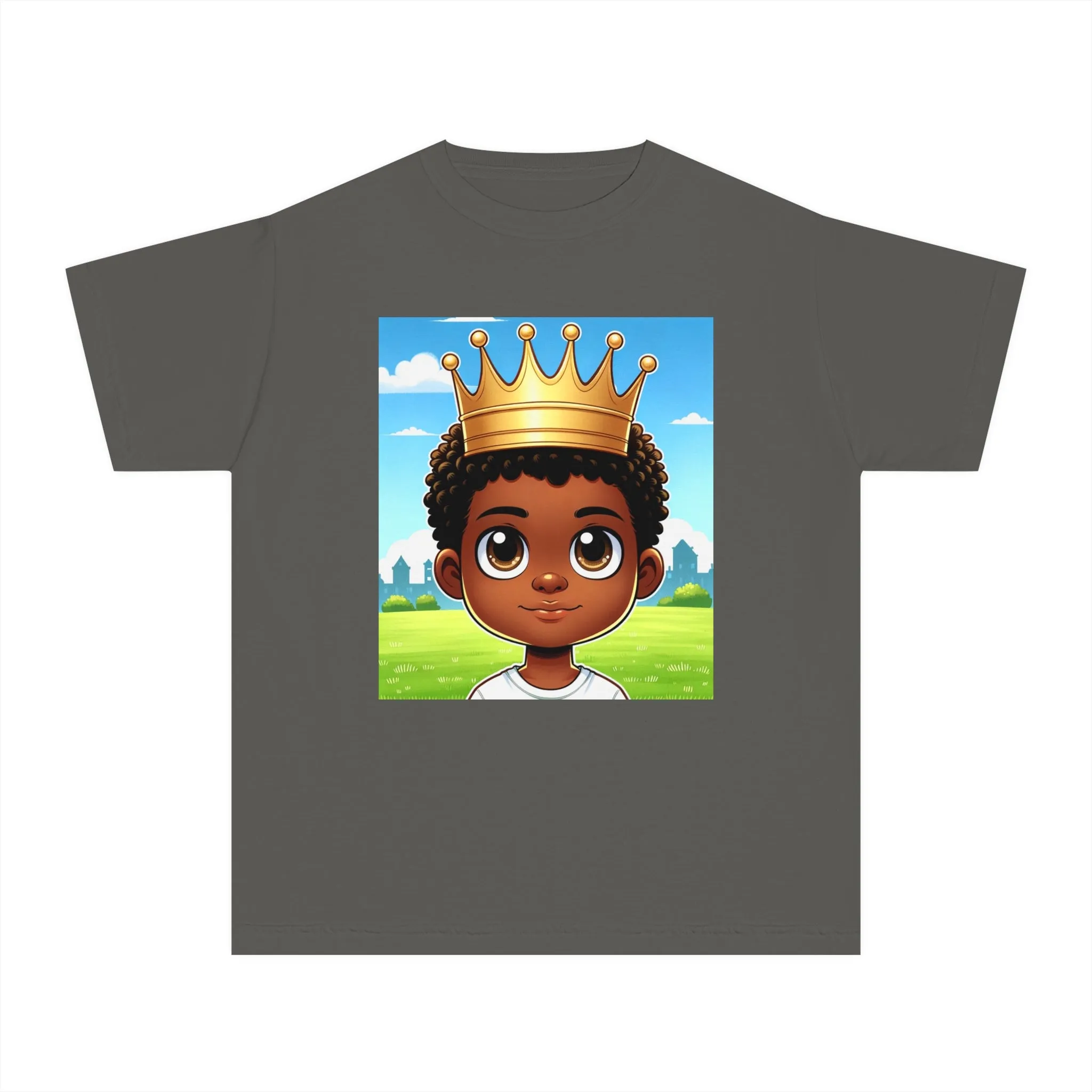 Youth - Young King Midweight T-Shirt (African American / Black Boy)